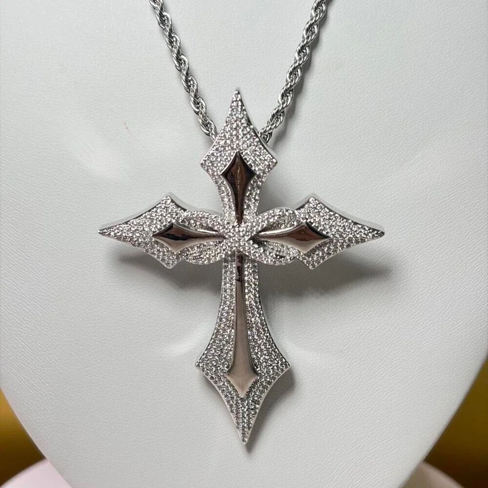 Silver Cross Necklace With 20 Inch 09 F 9